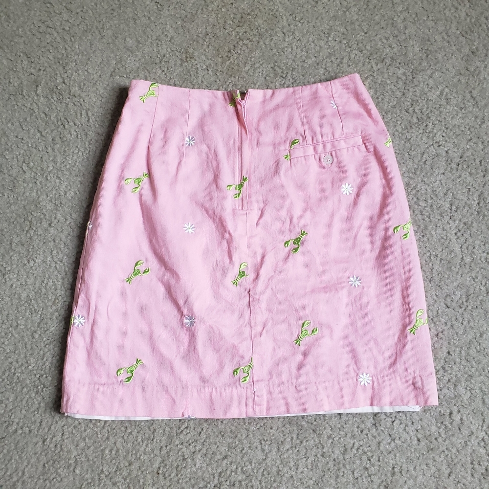 Lilly Pulitzer pink corduroy print mini skirt 0